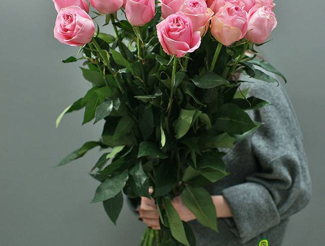 Роза розовая голландская премиум 80 см Фото